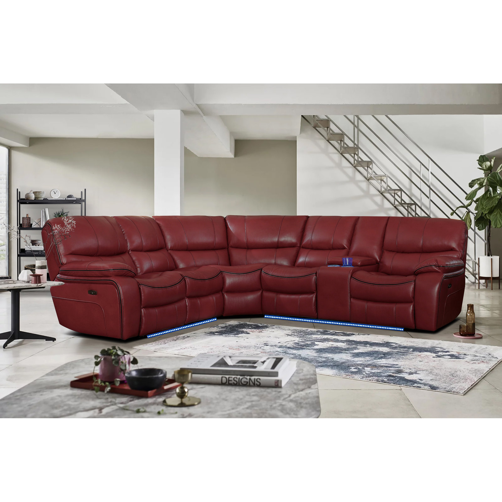 Lazzara Home 3 - Piece Vegan Leather Sectional