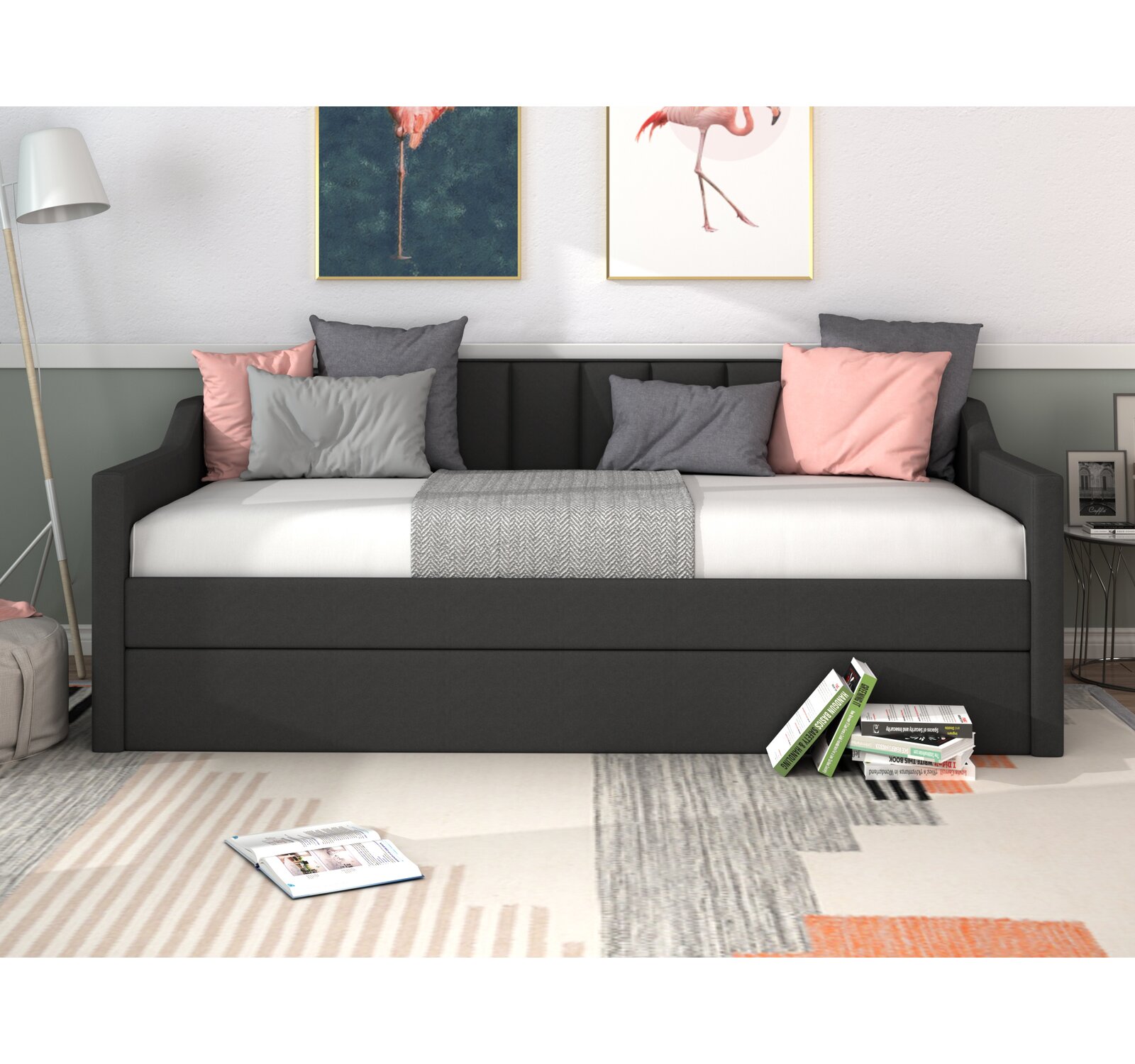 Everly Quinn Upholstered Daybed with Trundle
