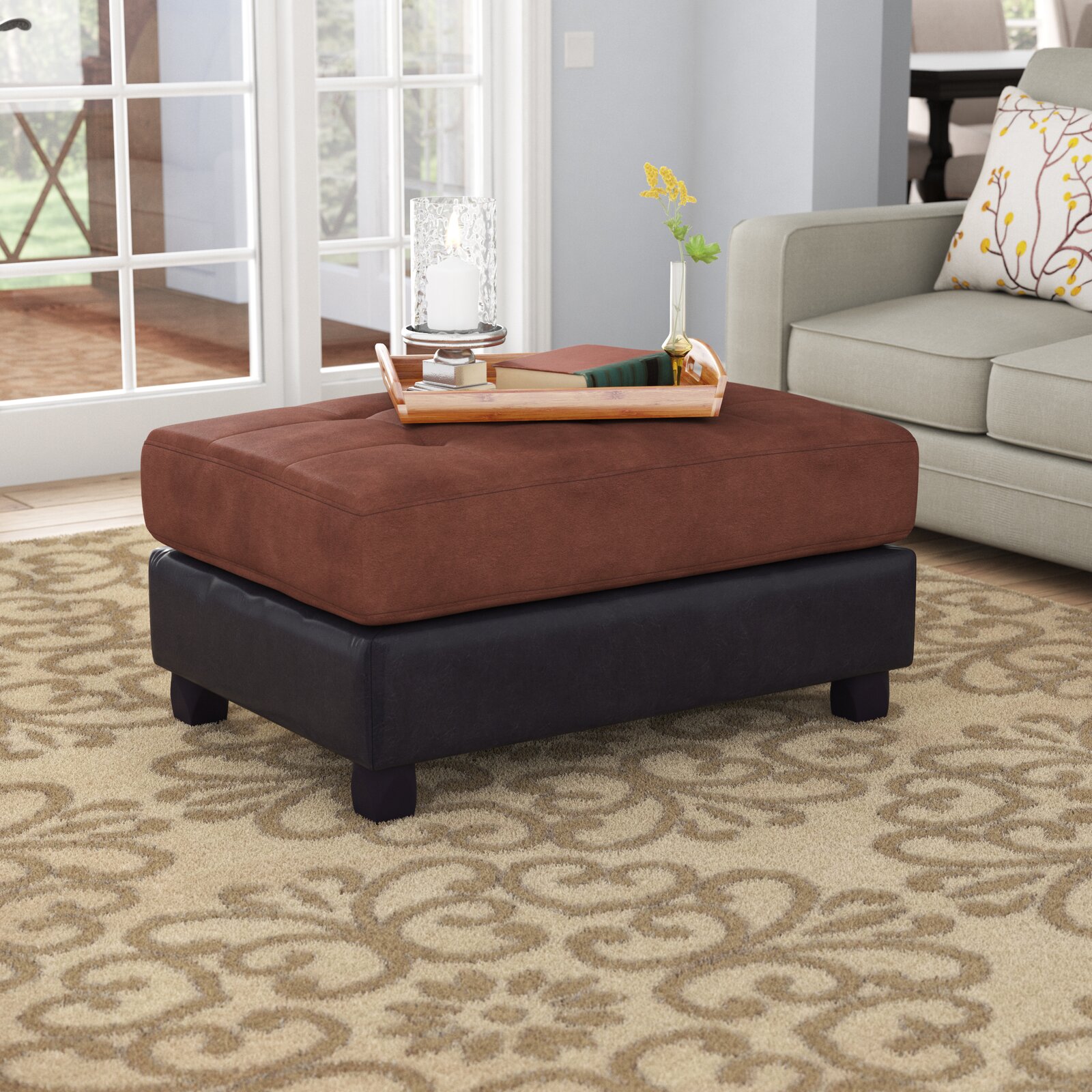 Winston Porter Schulte Vegan Leather Ottoman & Reviews Winston Porter Schulte Vegan Leather Ottoman & Reviews