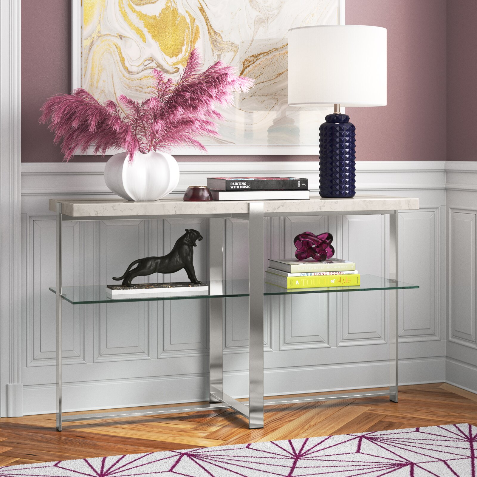 Etta Avenue Samara 49'' Genuine Marble Console Table & Reviews Etta Avenue Samara 49'' Genuine Marble Console Table & Reviews