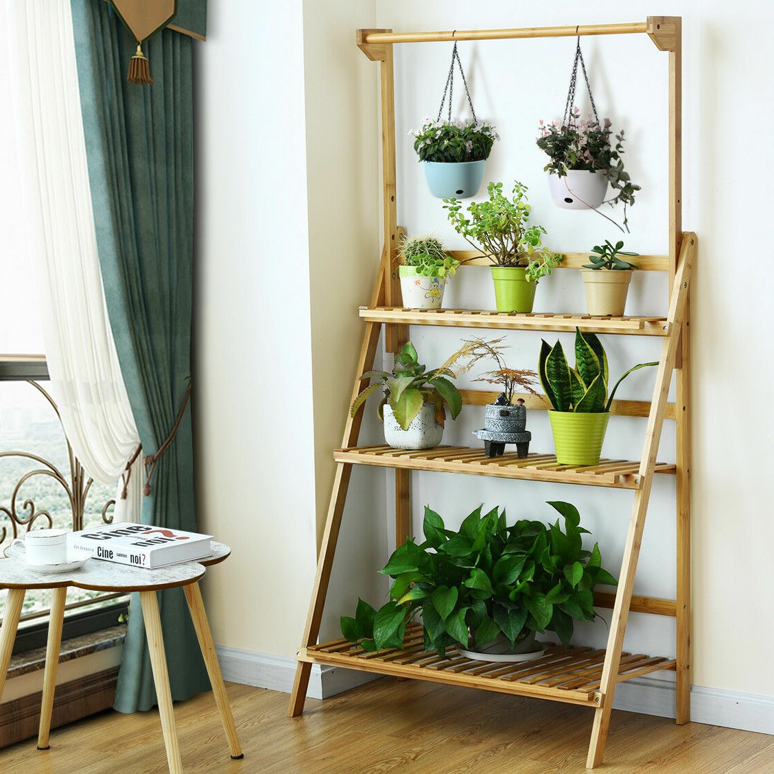 Bay Isle Home Roxanne 56.5'' H x 27.5'' W Solid Wood Ladder Bookcase & Reviews Bay Isle Home Roxanne 56.5'' H x 27.5'' W Solid Wood Ladder Bookcase & Reviews