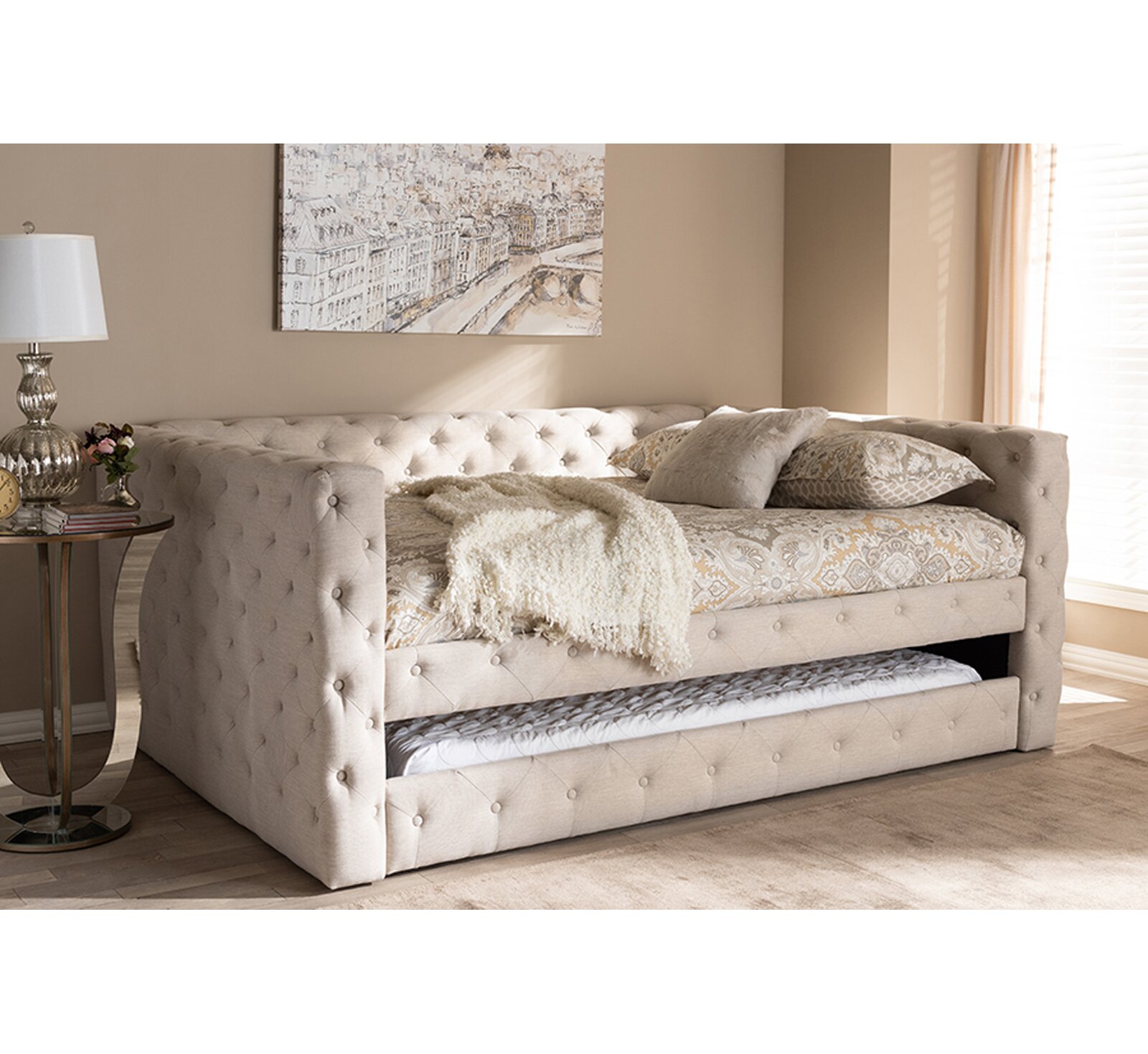 Wildon Home Bork Upholstered Daybed with Trundle