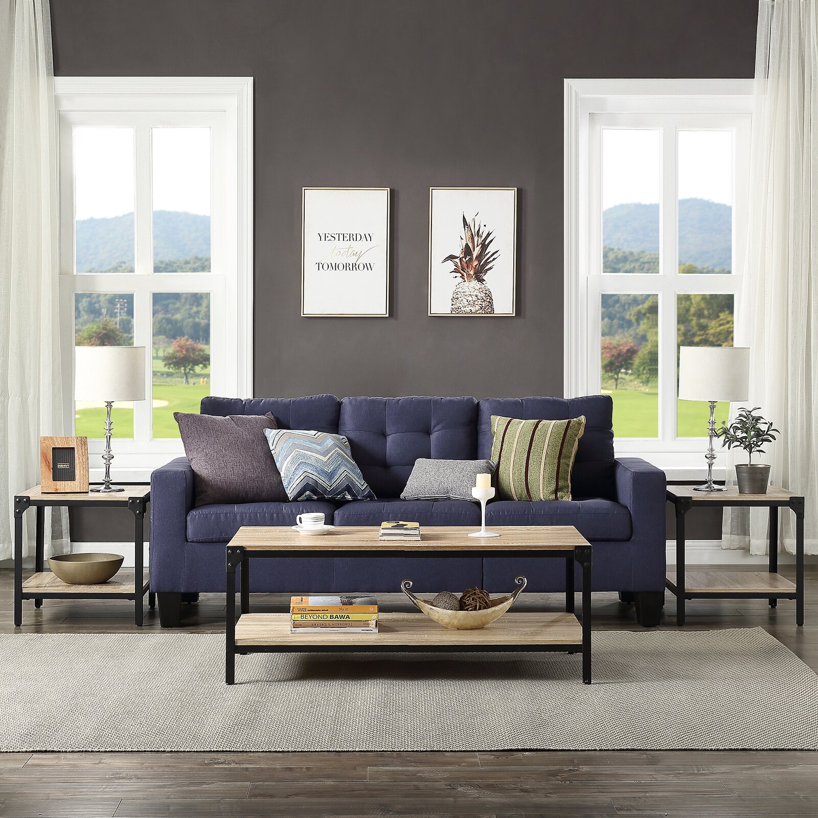 Foundry Select Debose 3 Piece Coffee Table Set Foundry Select Debose 3 Piece Coffee Table Set