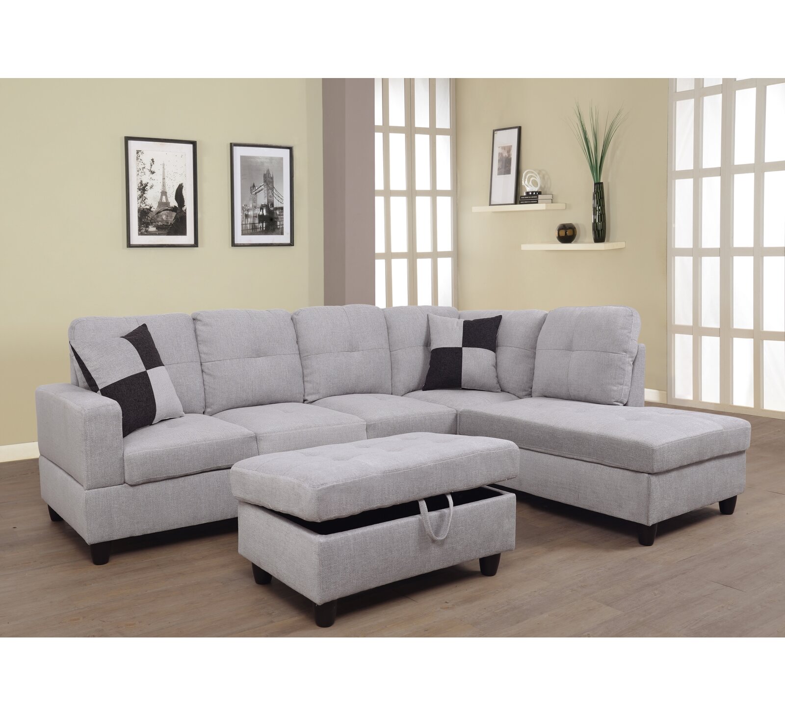 Ebern Designs Pylesville 3 - Piece Upholstered Sectional