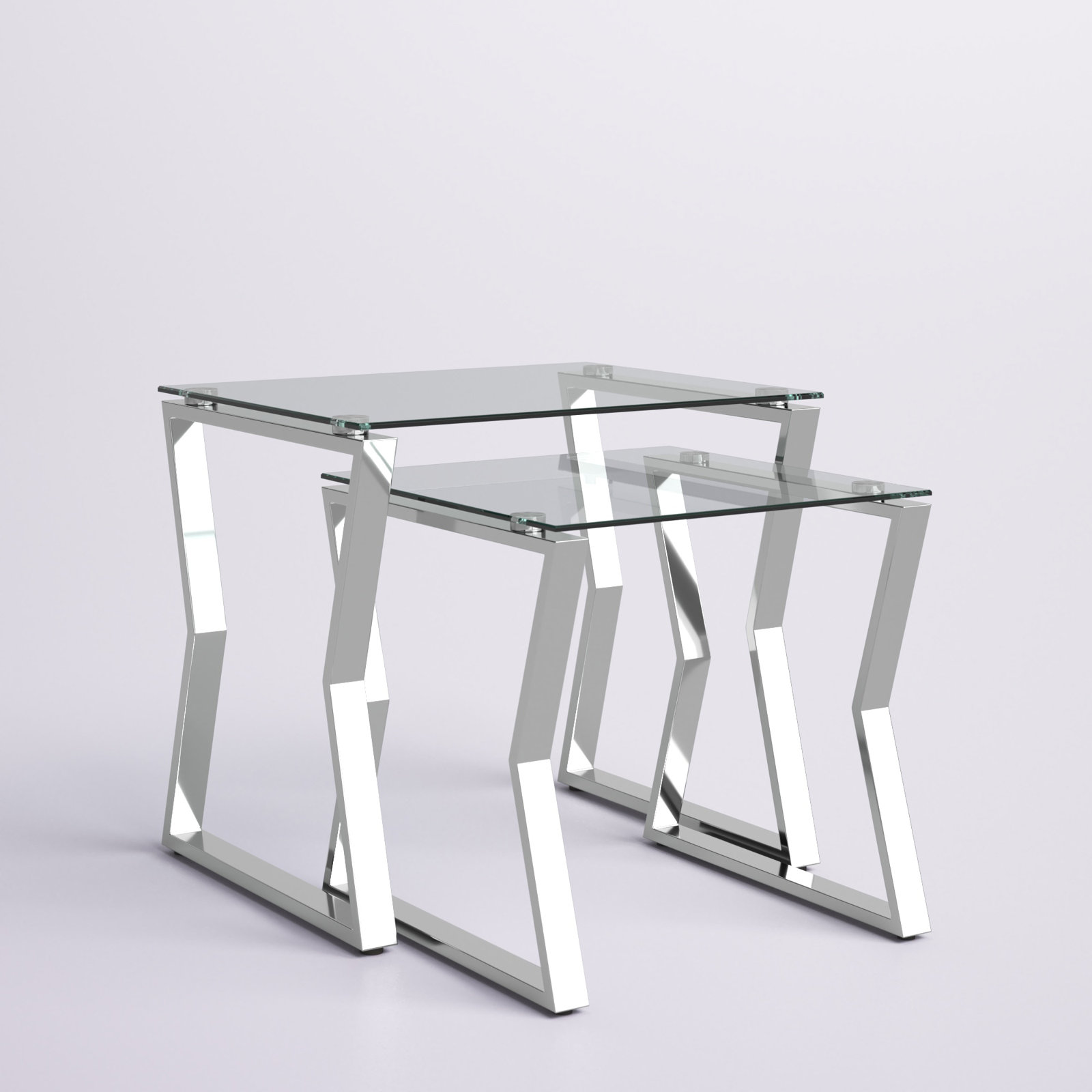 Etta Avenue Xander 17.75'' Tall Glass Sled Nesting Tables & Reviews