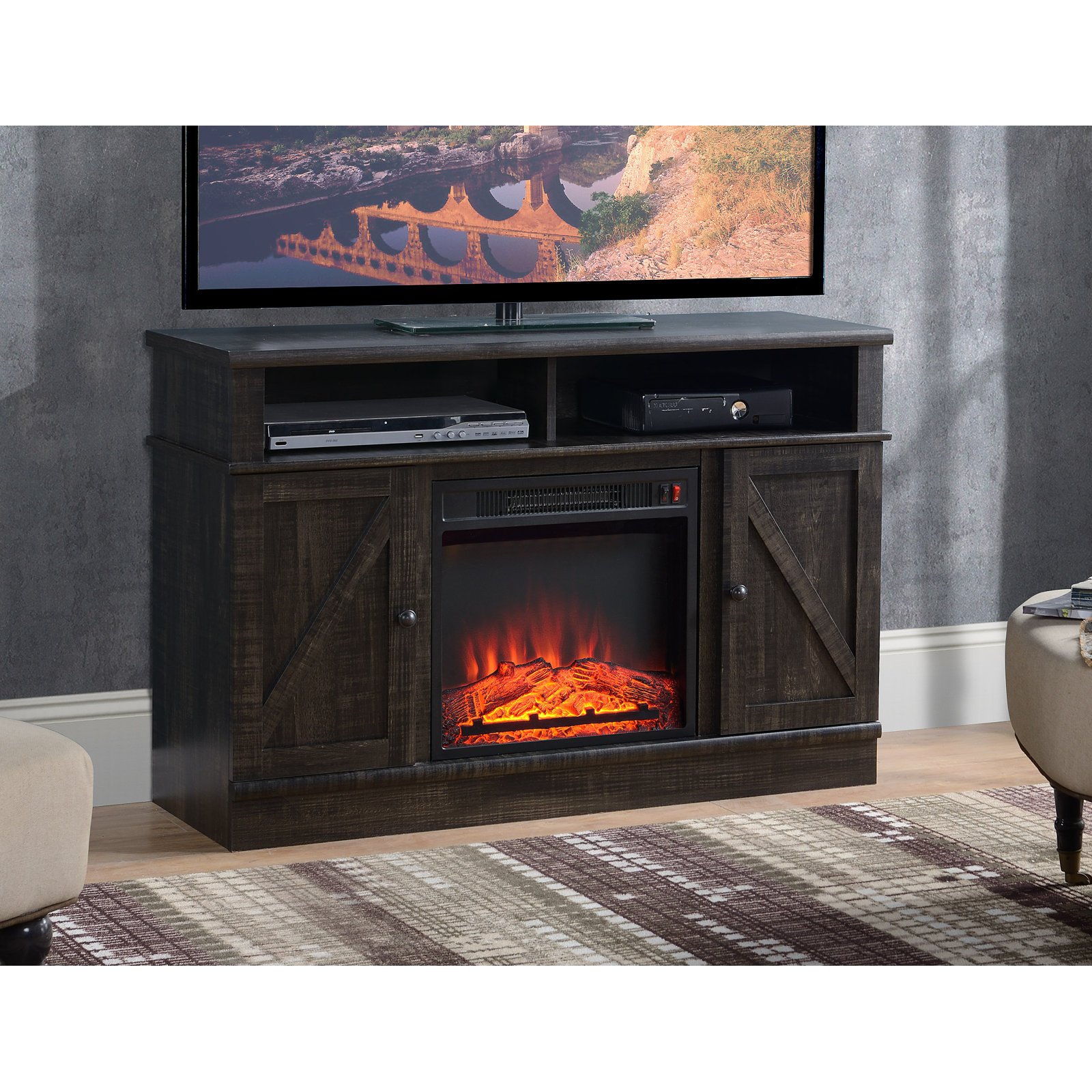 August Grove Sanremo 44.5'' W Electric Fireplace & Reviews