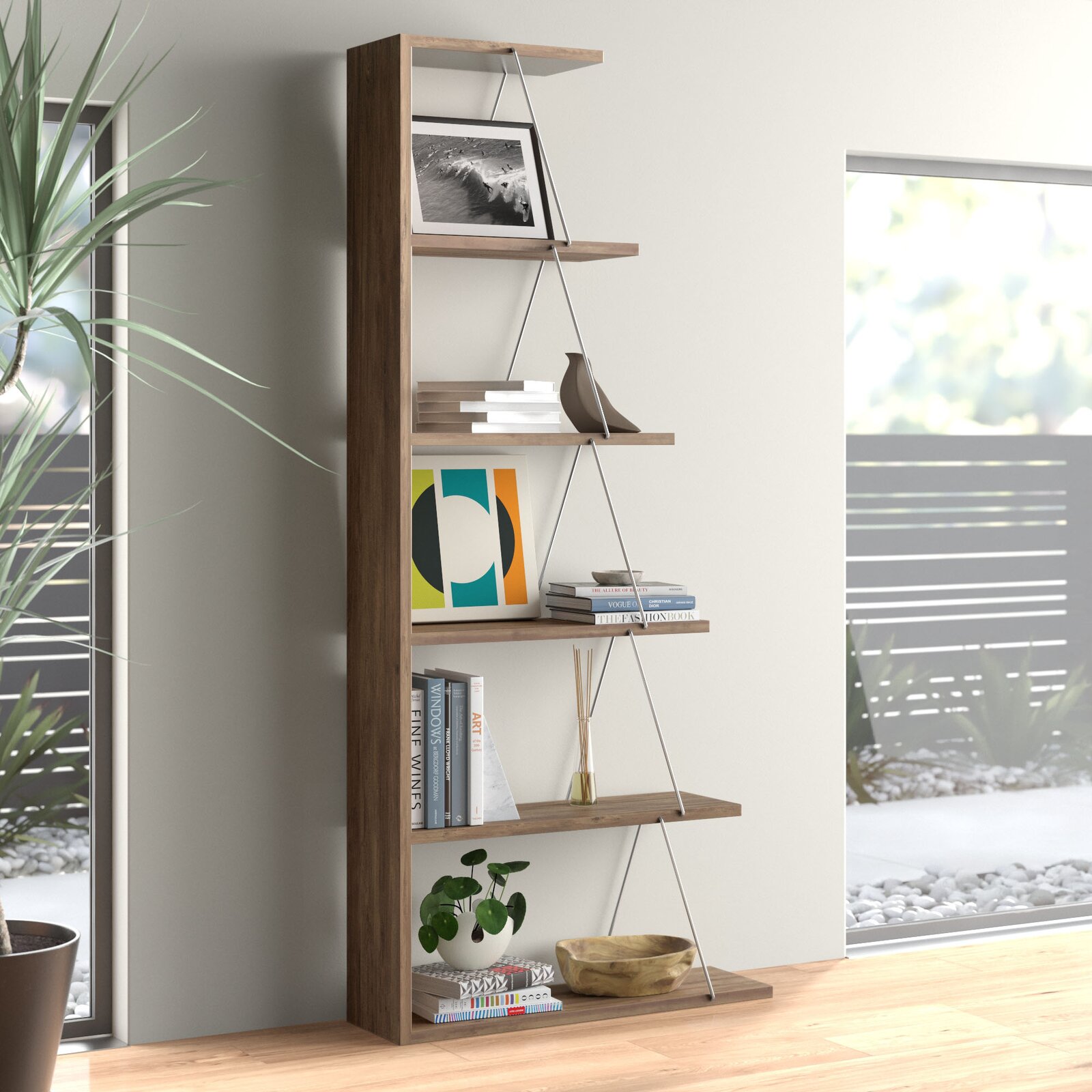 Latitude Run 57'' H x 25.5'' W Ladder Bookcase & Reviews