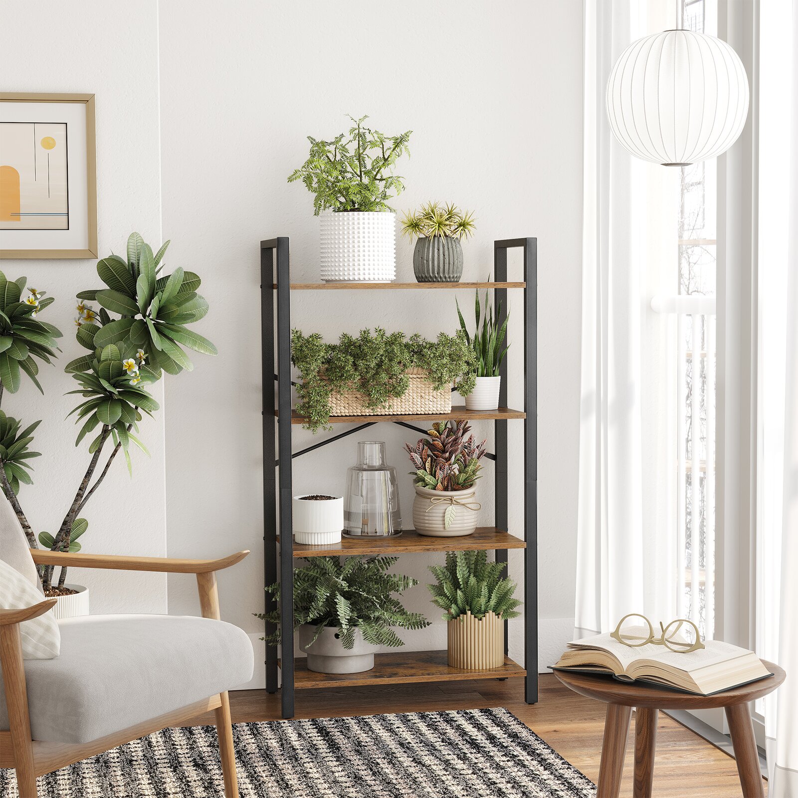17 Stories Mayton 47'' H x 26'' W Steel Etagere Bookcase & Reviews 17 Stories Mayton 47'' H x 26'' W Steel Etagere Bookcase & Reviews