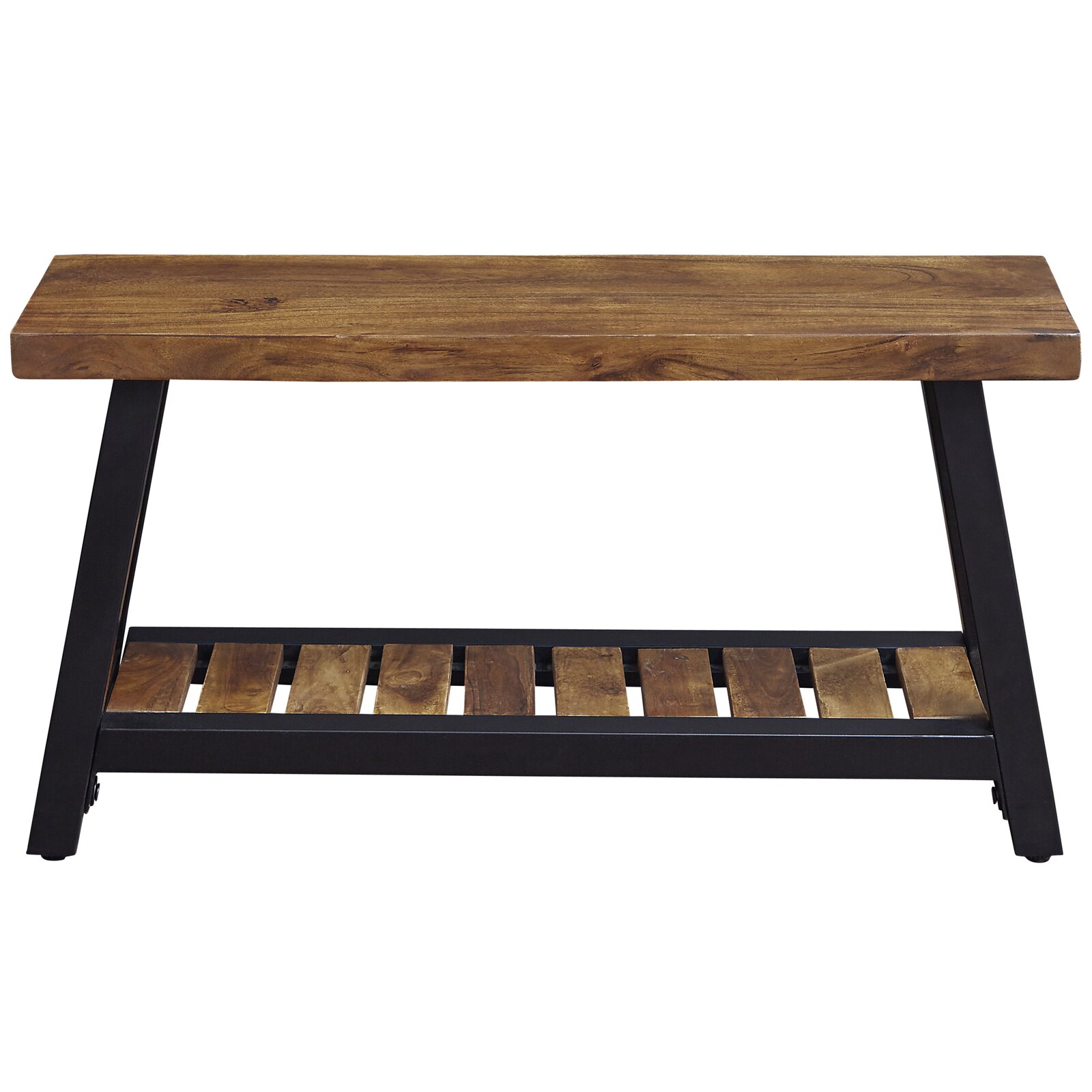 Foundstone Lisette Solid Wood Shelves Storage Bench & Reviews
