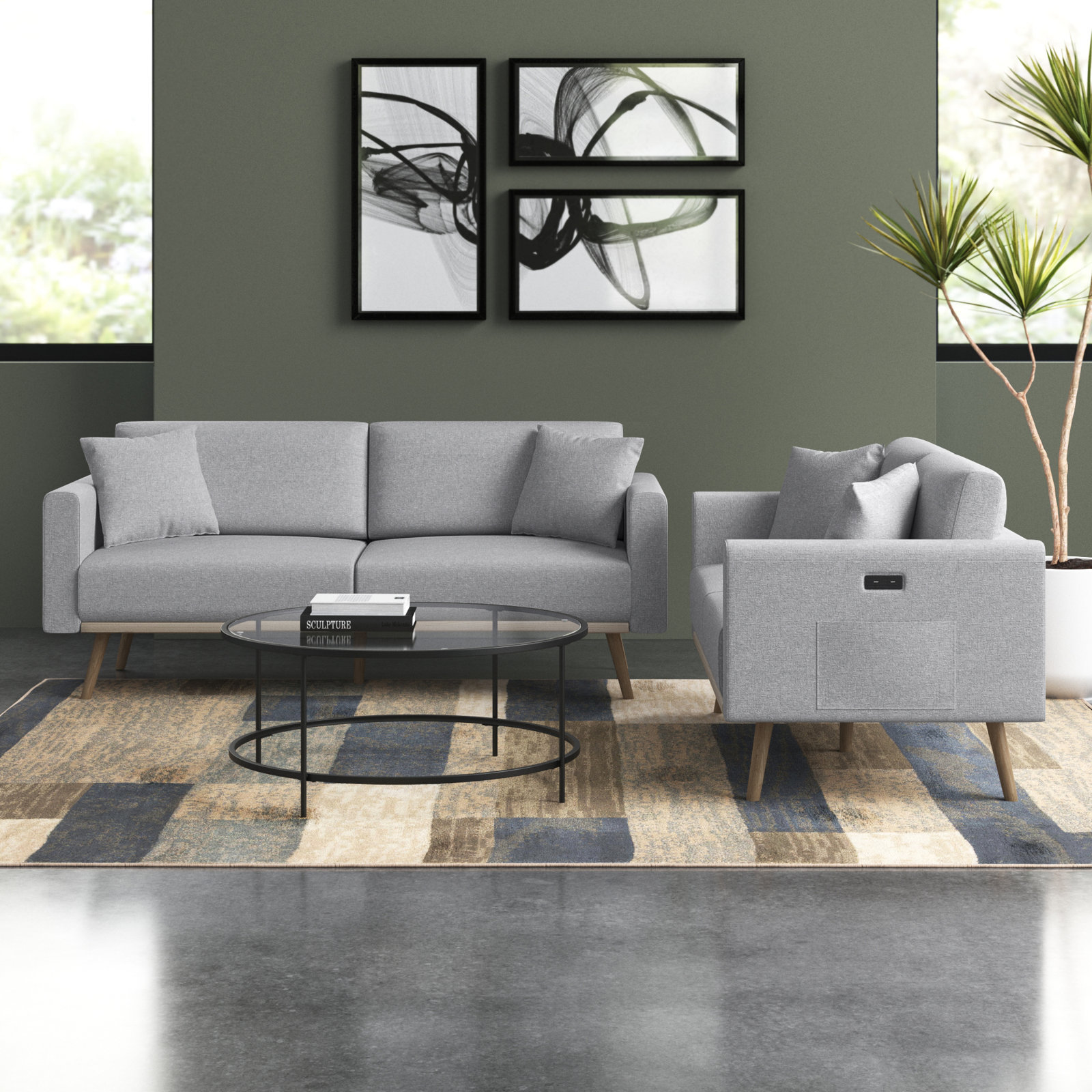 Wade Logan Aarib 2 - Piece Living Room Set