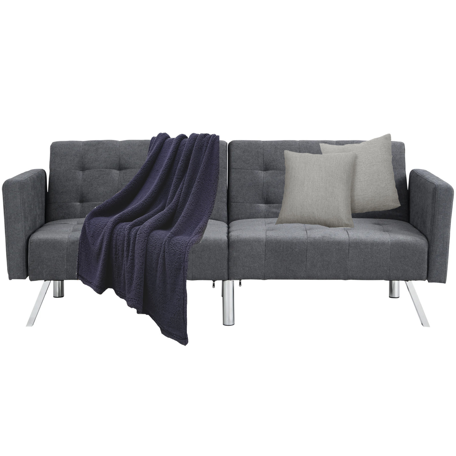 Latitude Run Cainaan Twin 74.8'' Wide Tufted Back Convertible Sofa